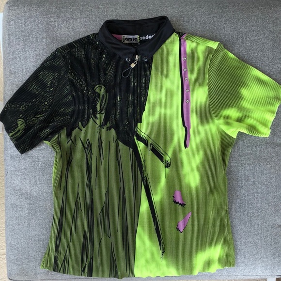 Like new! - JAMIE SADOCK Embellished Pleat 1/4 Zip Golf Short Sleeve Top - Picture 1 of 9